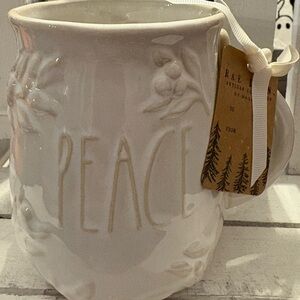 Rae Dunn Cream Peace Mug